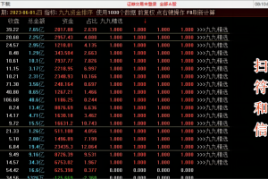 九九黄金排序指标 通达信副图/选股公式 对市场资金行为热点的一种模拟排序
