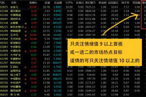 追击情绪强度指标 通达信竞价副图排序公式 核心牛股接力必备利器